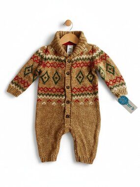 NWT Carter's Fair Isle Knit Jumpsuit 3 Months